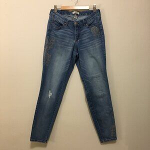 Vintage America Missy Regular Fit Embroidered Jeans Size 28 6 Blue Denim